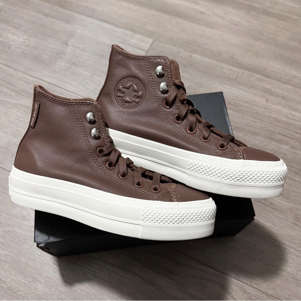Converse Brown High-Top Platform Sneakers 5.5